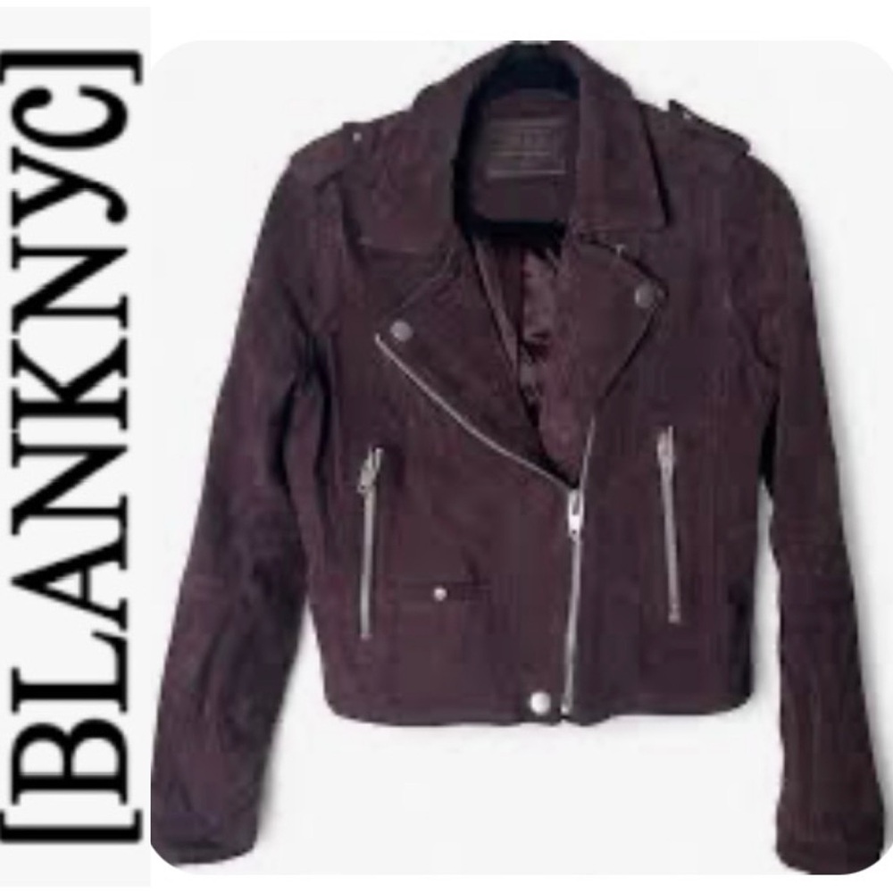 SL8 by BlankNYC Marion Suede Moto Jacket in eggplant xs - Picture 2 of 13